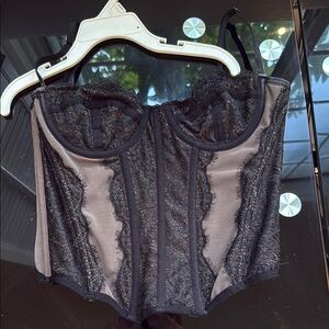 Elegant Black Lace Bustier